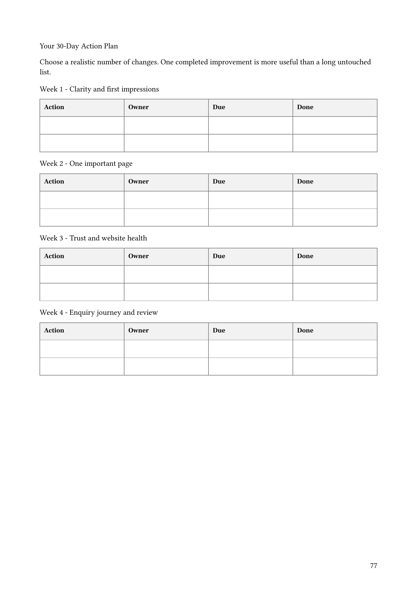 30-day action plan preview