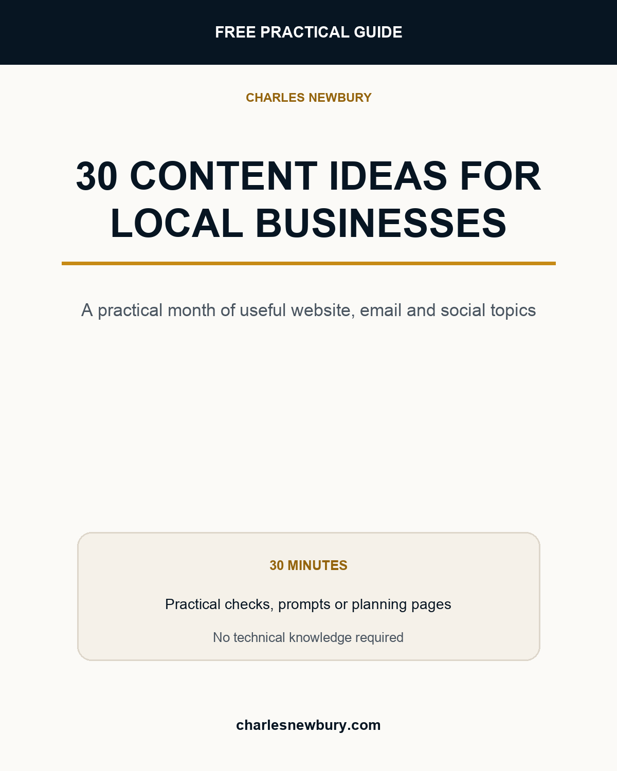 30 Content Ideas for Local Businesses free guide cover
