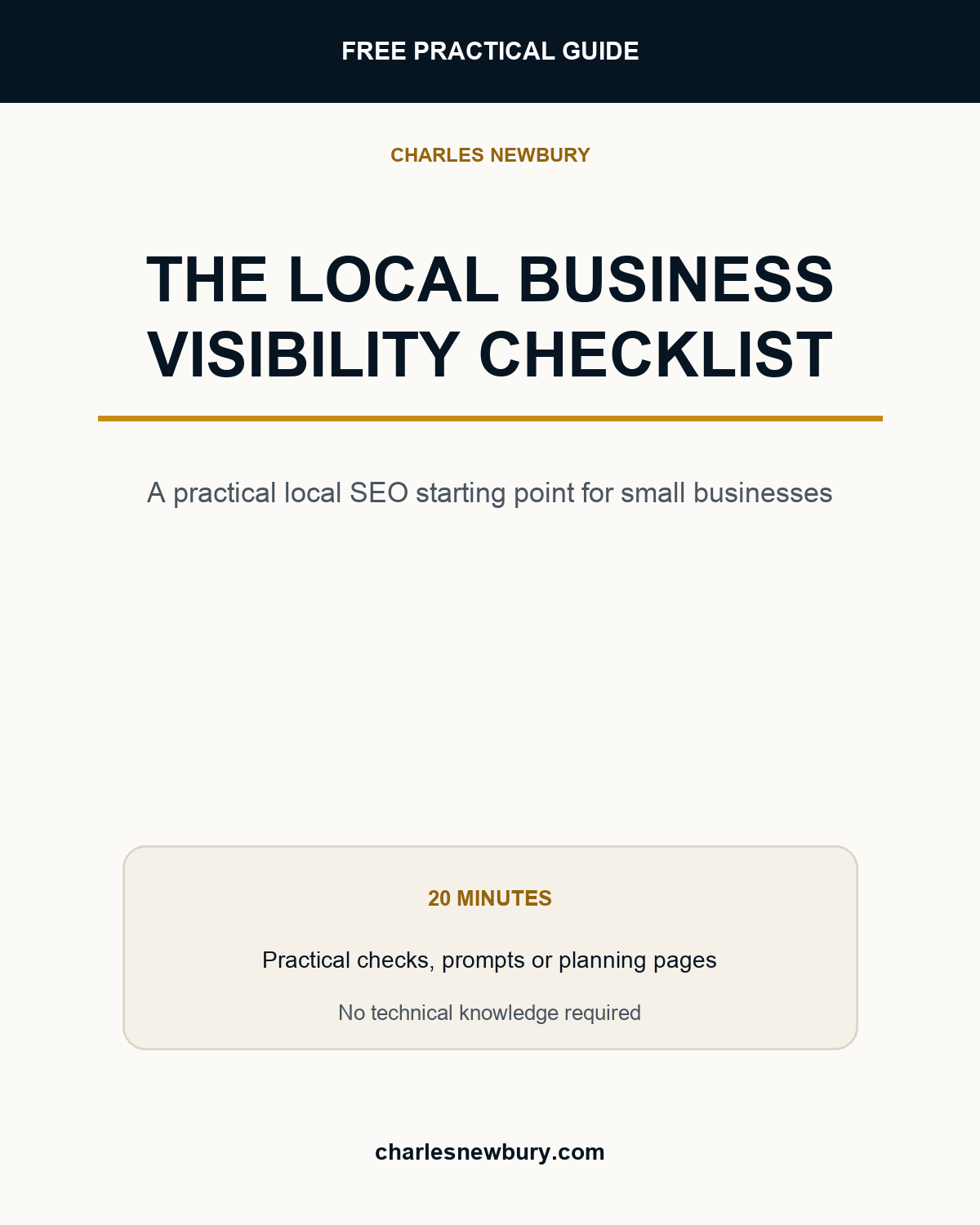 The Local Business Visibility Checklist free guide cover