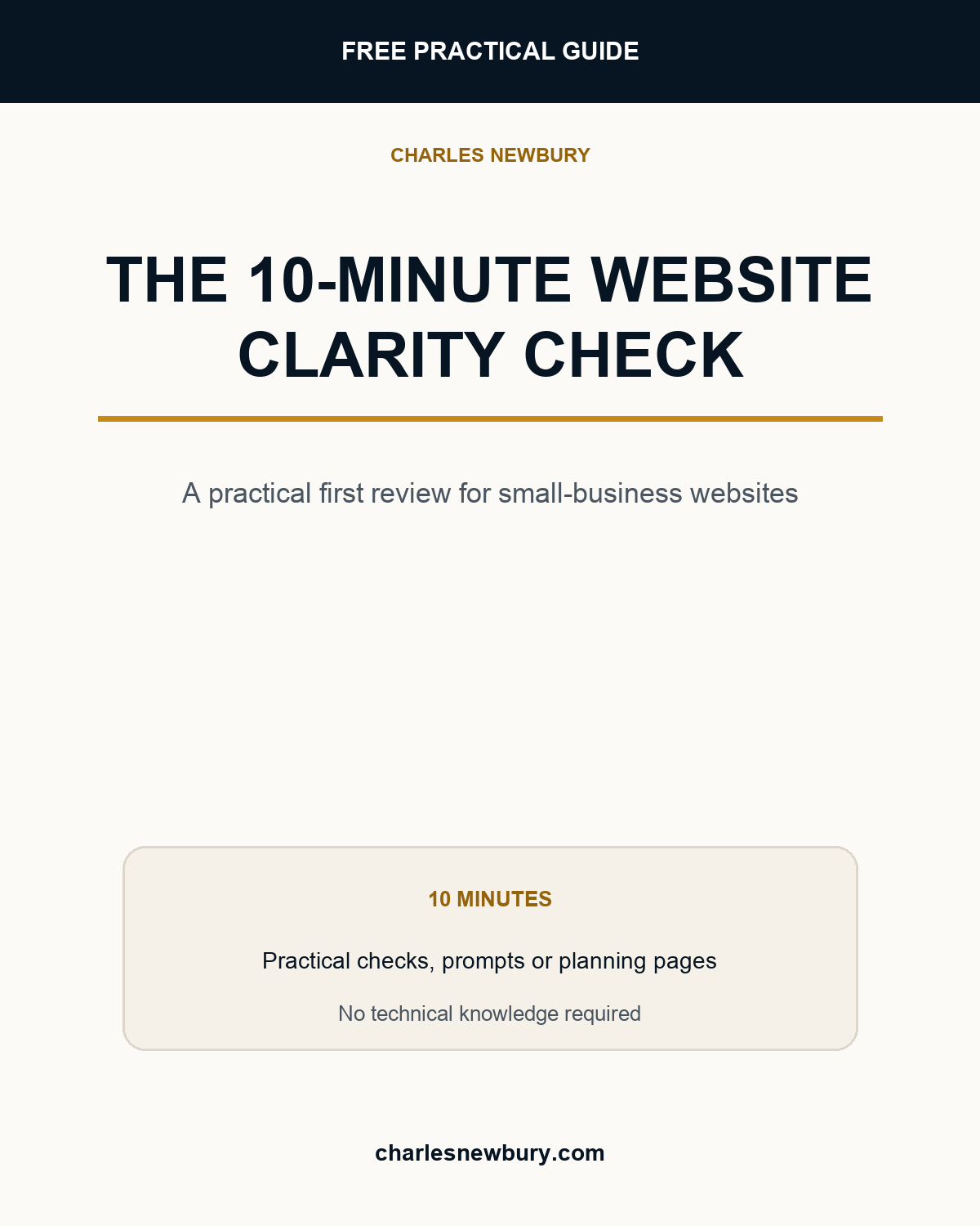 The 10-Minute Website Clarity Check free guide cover